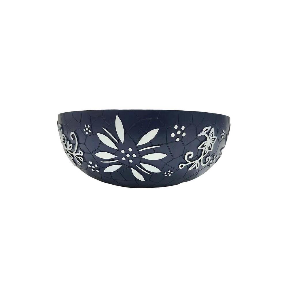 Temp-tations Outdoors Round Table Top Plug-in Fountain Blue Mosaic